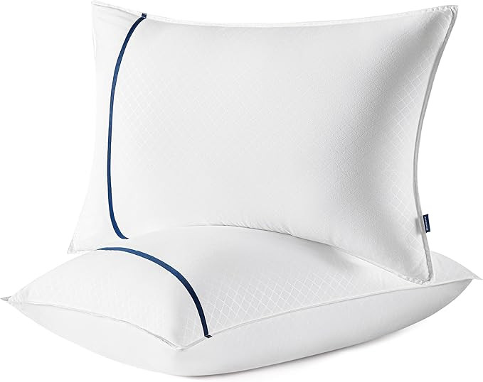 Bedsure Hotel Pillows Standard Size, Set of 2 - Luxury Bed Pillows for Sleeping, Decoration Strip... | Amazon (US)