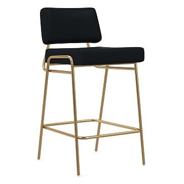 Wire Frame Leather Bar & Counter Stools | West Elm | West Elm (US)