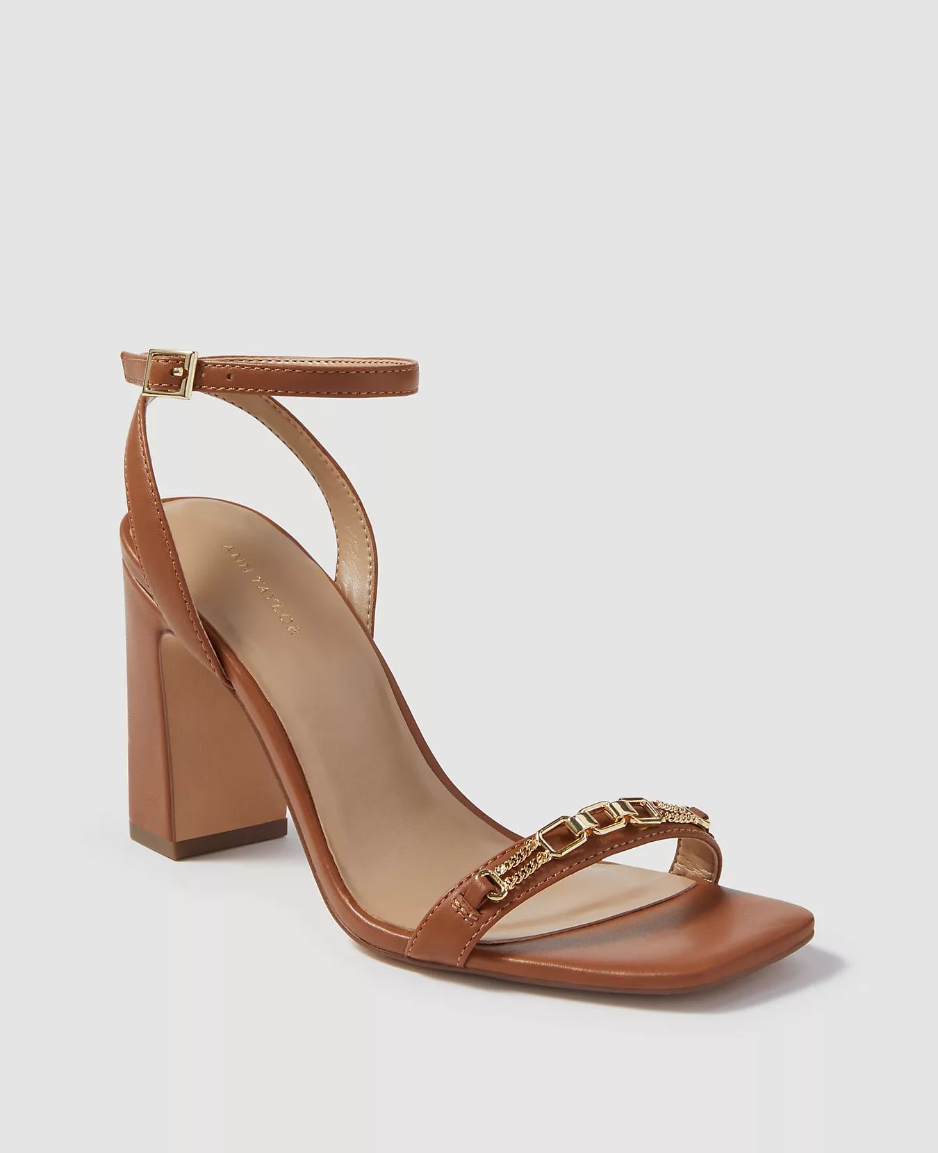 Yasmine Leather Chain High Heel Sandals | Ann Taylor | Ann Taylor (US)