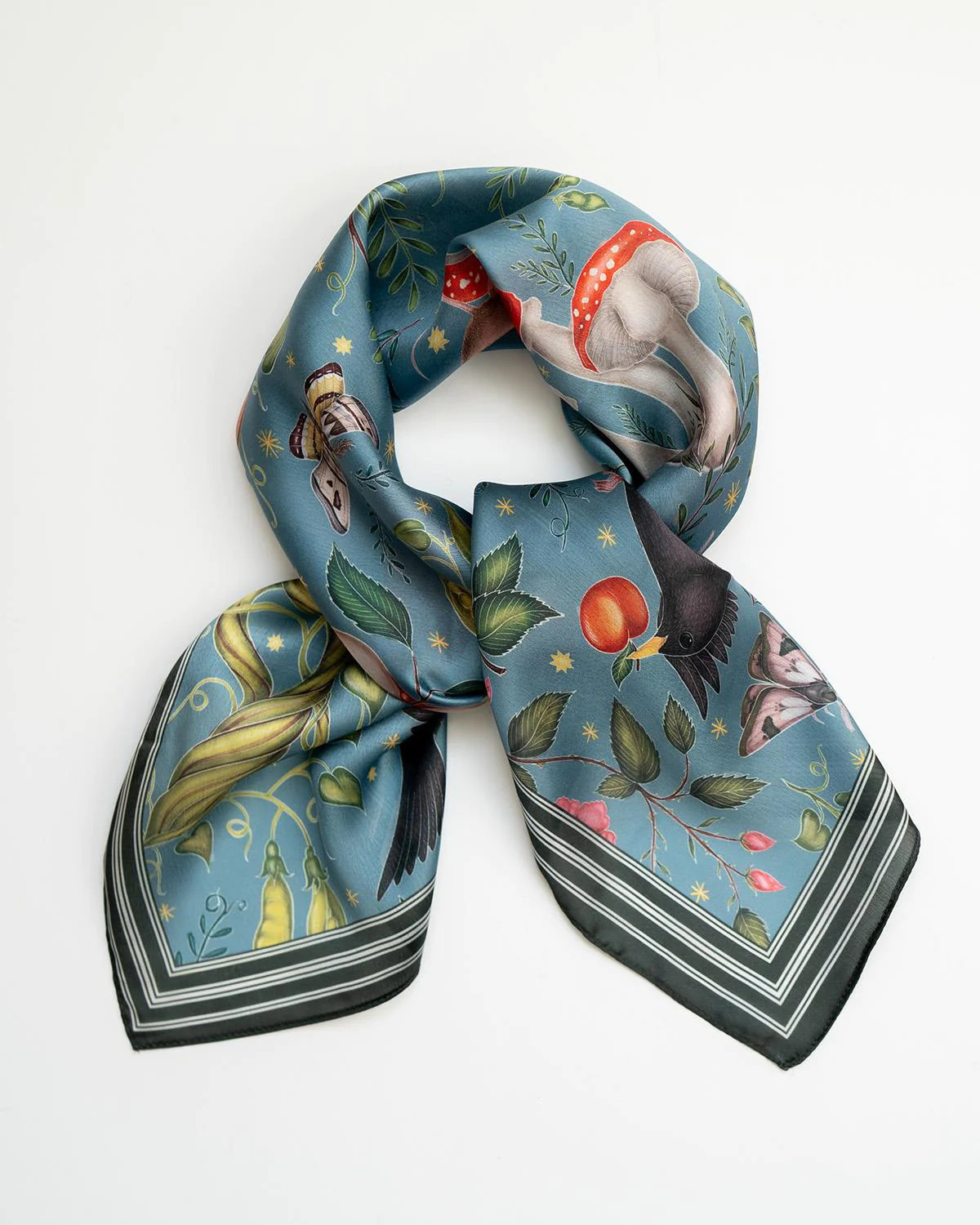 Catherine Rowe Into The Woods Square Scarf Teal | Fable England