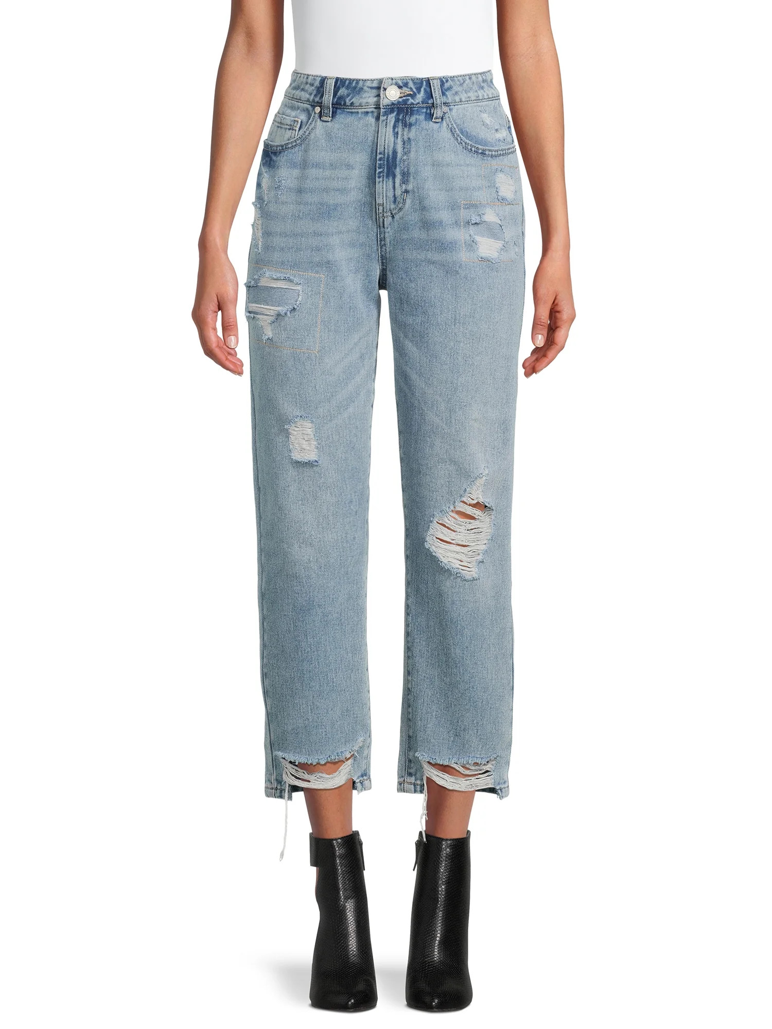 Indigo Rein Junior's Straight Leg Cropped Jeans | Walmart (US)
