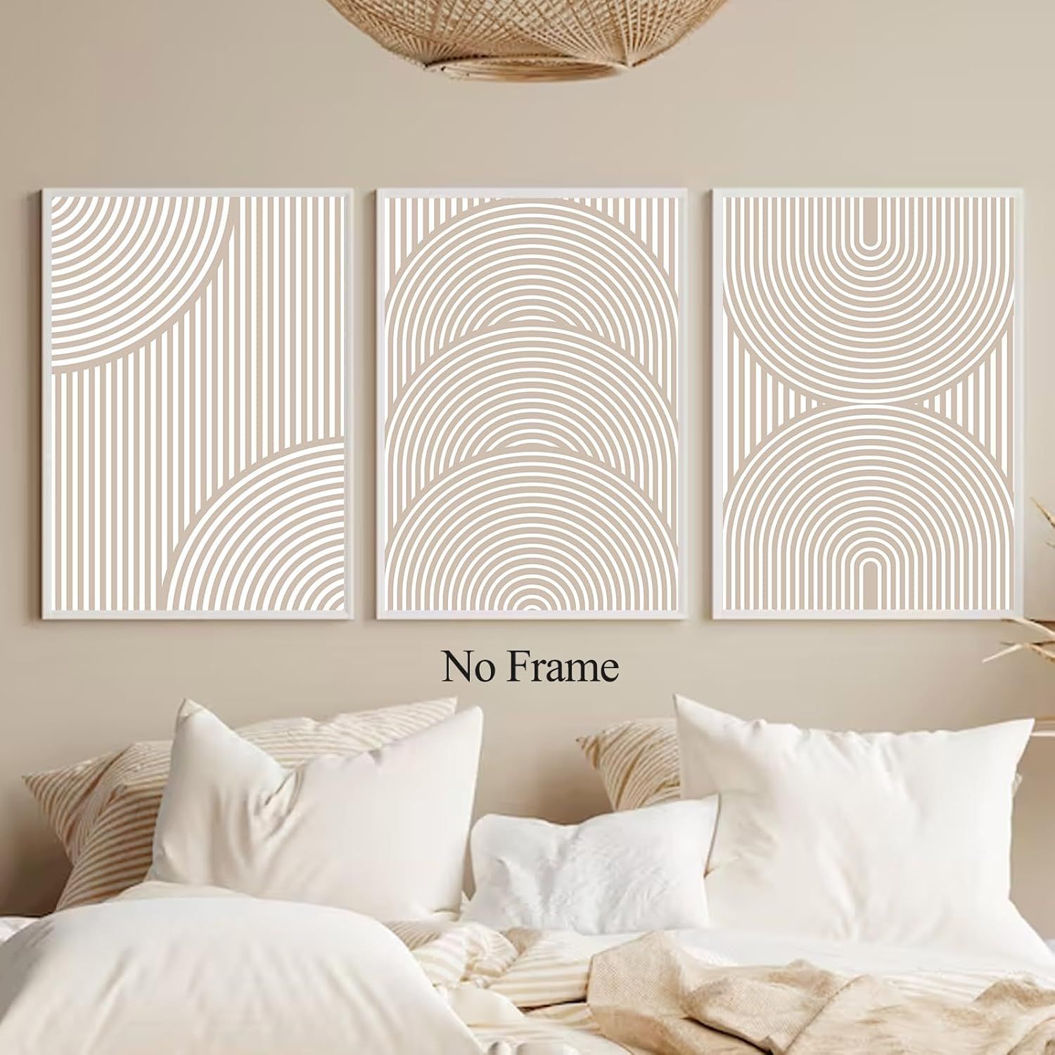 Beige Neutral Wall Art Neutral Line Art Prints Boho Beige Line Art Neutral Minimalist Painting Ne... | Amazon (US)