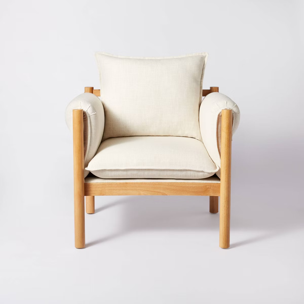 Arbon Wood Dowel Accent Chair with Cushion Arms Beige - Threshold™ designed with Studio McGee | Target