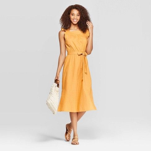 Women's Ruffle Sleeveless Square Neck Midi Dress - Universal Thread™ | Target