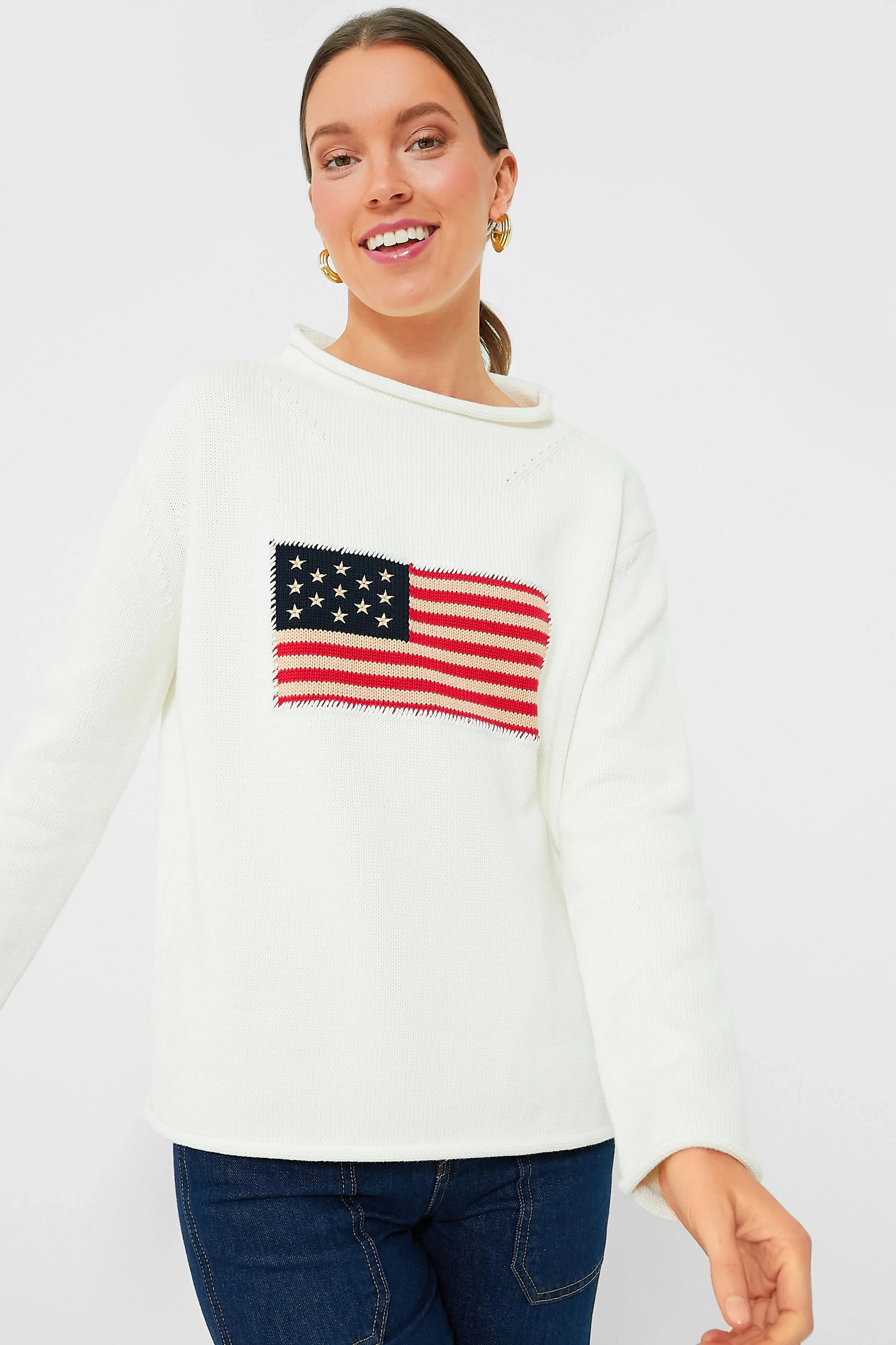 Ivory Cotton Americana Sweater | Tuckernuck (US)