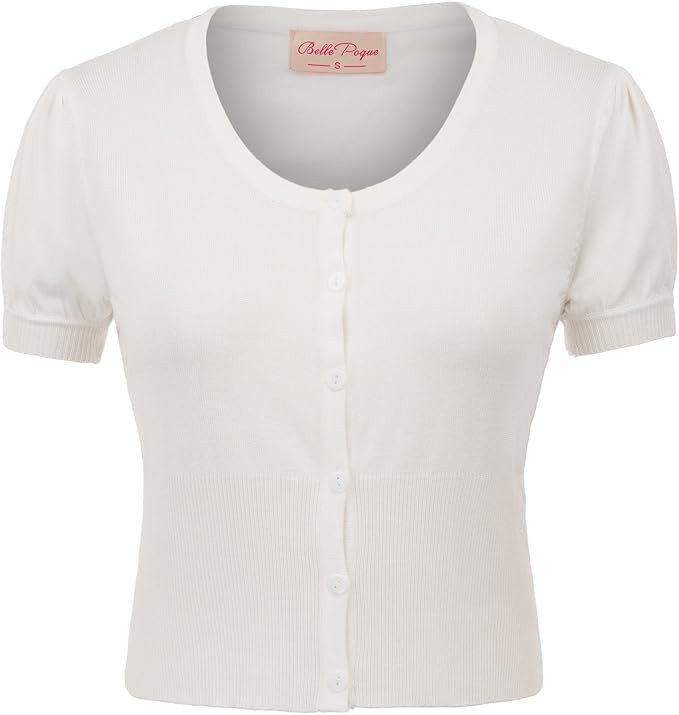 Belle Poque Women Summer Cropped Cardigan Short Sleeve Bolero Cardigan Shrug for Dresses BP707 | Amazon (US)