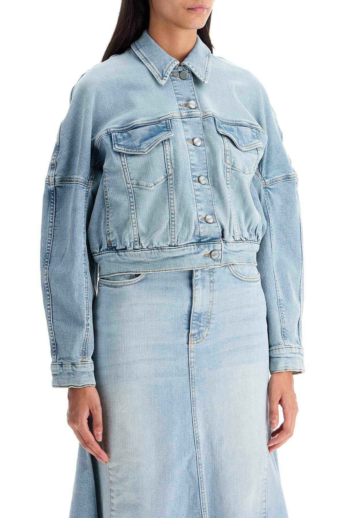 Ganni Stretch Denim Bomber Jacket In 8 | Shop Simon