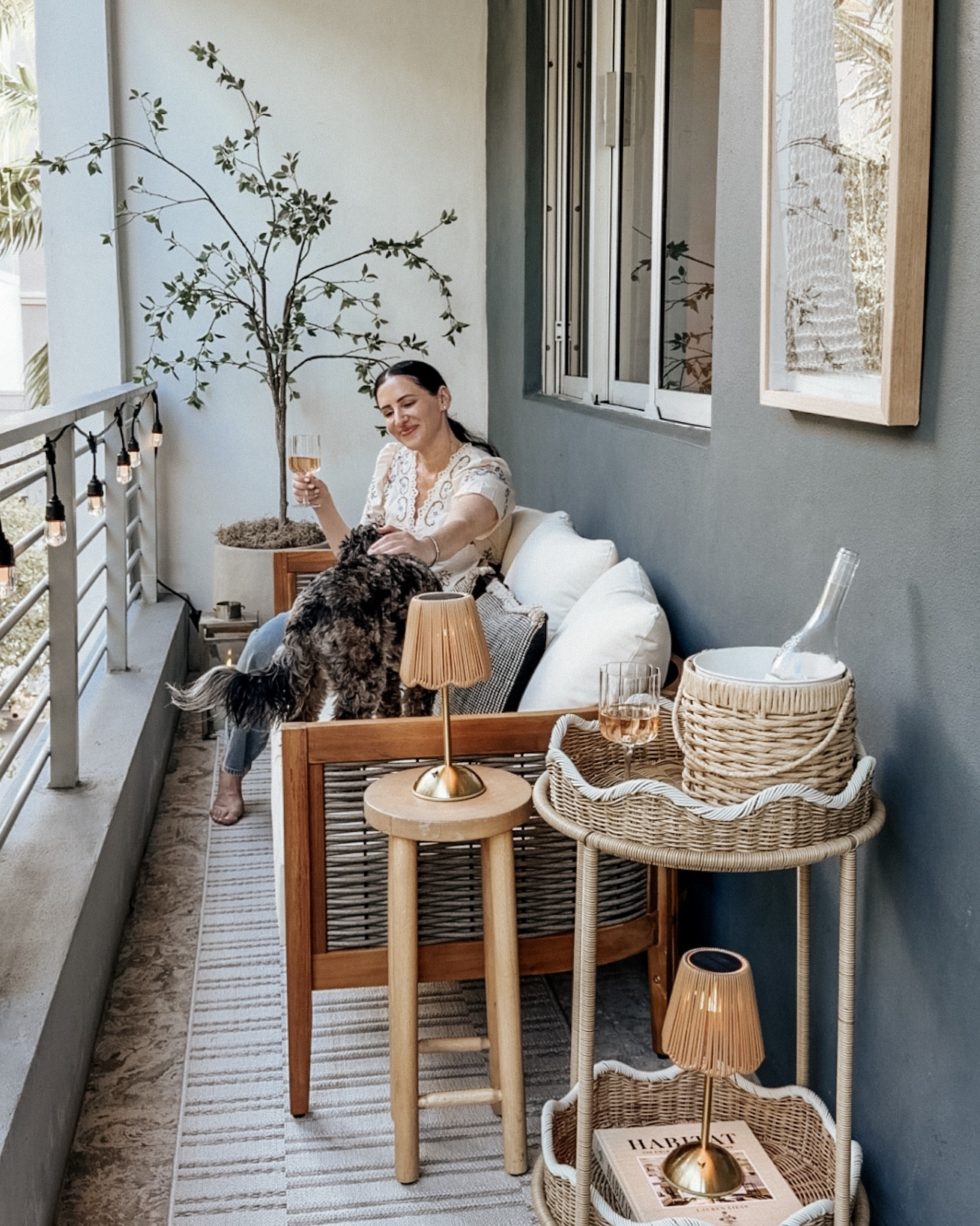 #ad My balcony used to feel so cluttered (see last photo for a before during the holidays).  I was honestly trying to make it function like a full backyard.  @wayfair #wayfair #wayfairpartner

I decluttered, kept only what I actually use, and focused on comfort over everything! 

A cozy sofa you can actually sink into + a place to serve drinks and apps made the biggest difference. 

It finally feels like a space I want to spend time in throughout the day and into the night - and that I’m excited to invite people over and relax in! 

I found everything on Wayfair – they have so many good options for small outdoor spaces! 

#wishyouwerehere #outdoor

#LTKSeasonal #LTKHome
