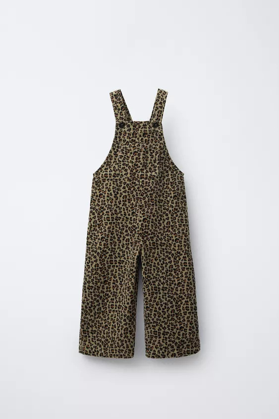 FINE WALED CORDUROY ANIMAL PRINT OVERALLS | Zara US