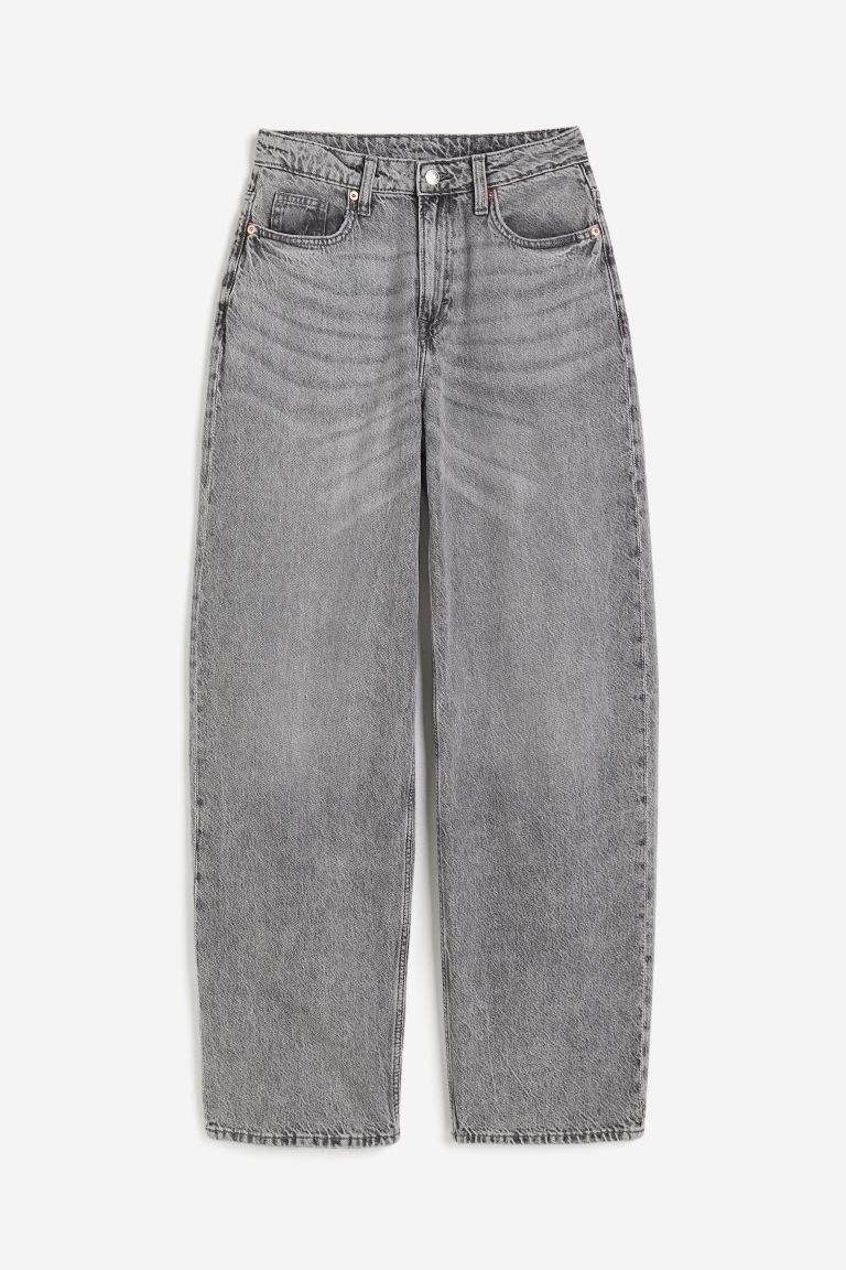Baggy High Jeans - Gray - Ladies | H&M US | H&M (US + CA)