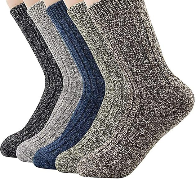 Century Star Womens Athletic Socks Knit Pattern Sports Socks Winter Wool Socks Crew Cut Cashmere Soc | Amazon (US)