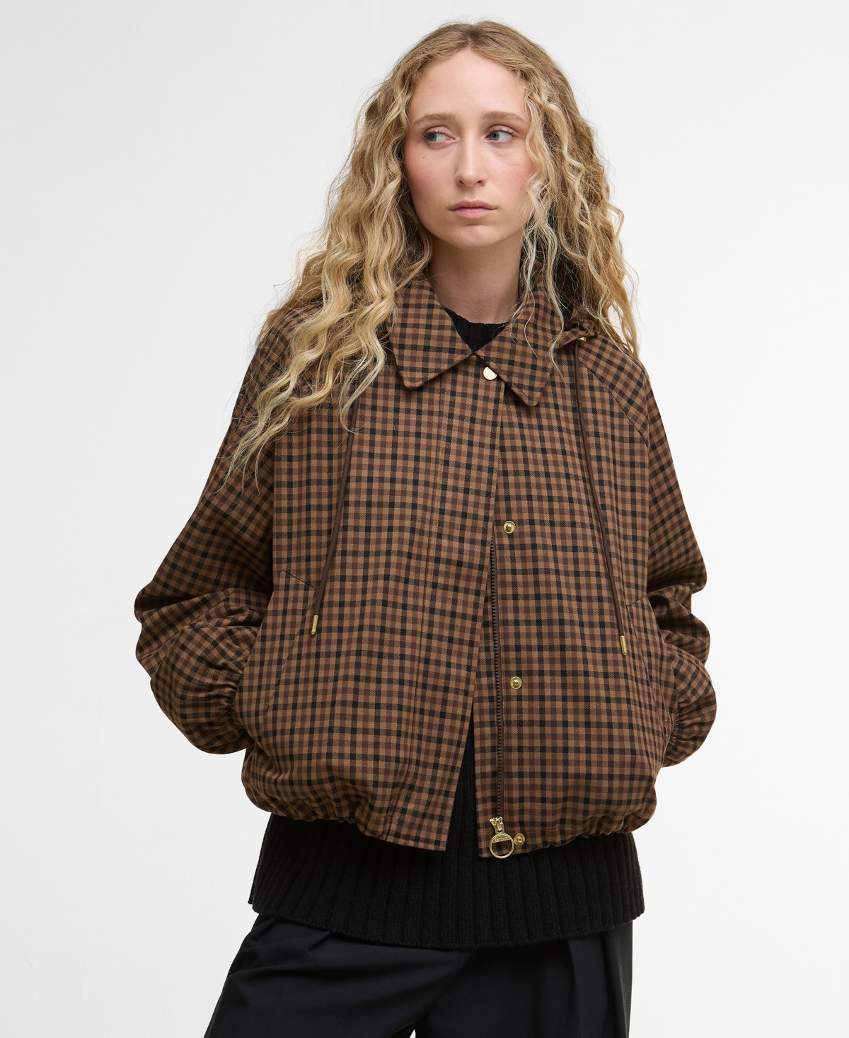 Barbour Women's Audrey Hooded Showerproof Jacket - Vicuna Gingham Check | Macy's