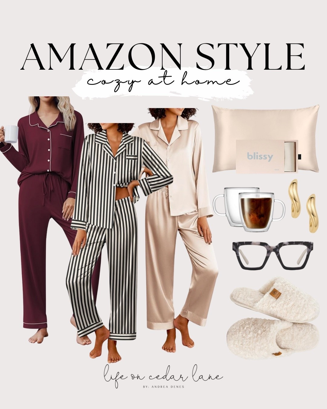 Cozy at home with these comfy pajamas and silk pillowcases! #amazonstyle #homecomfort

#LTKHoliday #LTKGiftGuide #LTKSaleAlert