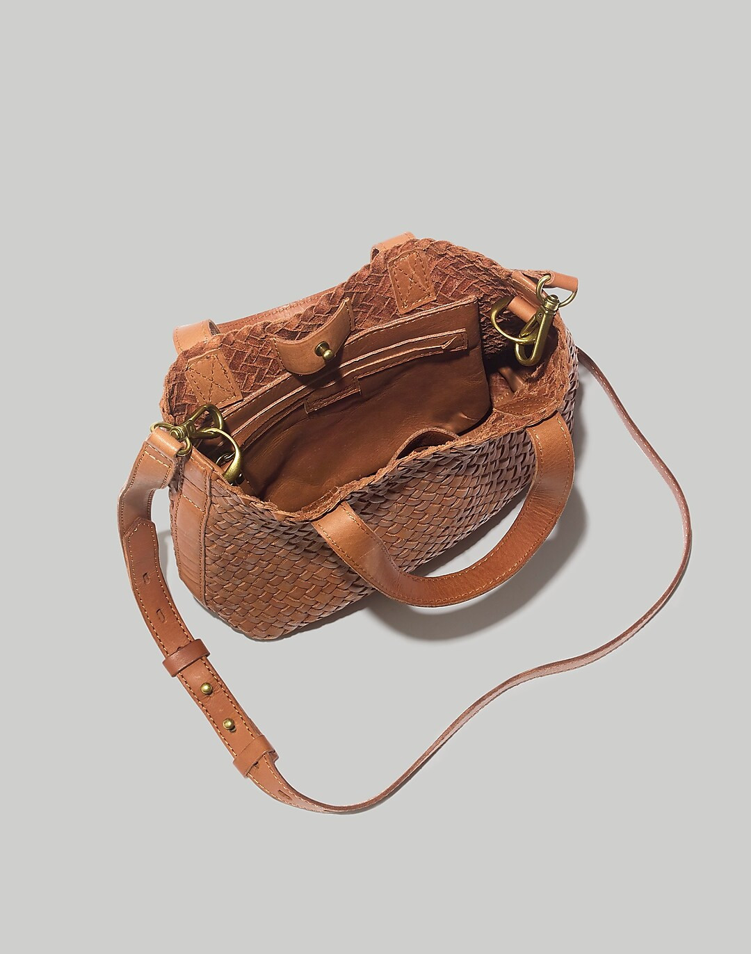 The Small Transport Crossbody: Woven Leather Edition | Madewell