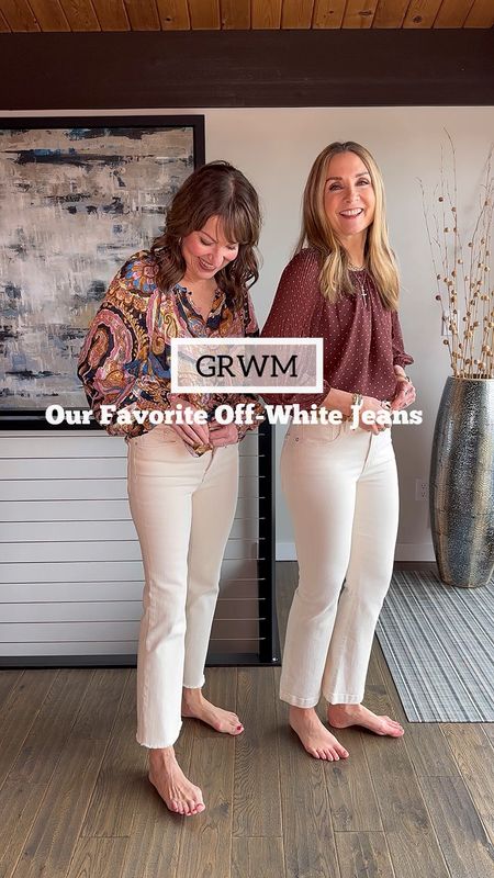 New blog post on lastseenwearing.com!
“Off-White Jeans: Our Favorite Pairs For Late Winter/Spring” 
We love lightening up our pre-Spring outfits with off-white jeans! 
We’ve tried several pairs of off-white jeans, and these are our favorites! Mine are a high waisted, raw hem kick flare for a very affordable price, and Julie’s are a flattering kick flare with a cool finished hem. Add a printed blouse and a denim shacket for a fun Spring transition look!🌸🌞
HOW TO SHOP: 🛍️🛍️
-Comment “links” for outfit links sent to your inbox!
- Click the link in our bio to read our blog and shop our looks on lastseenwearing.com or shop on the @shop.ltk app! 
- Links will be in our stories! 

Mango, Madewell, off-white jeans, ecru jeans, Sanctuary blouse, paisley blouse, Kohl’s, polka dot blouse, neutral shoes, denim shacket

#LTKstyletip #LTKworkwear #LTKfindsunder100