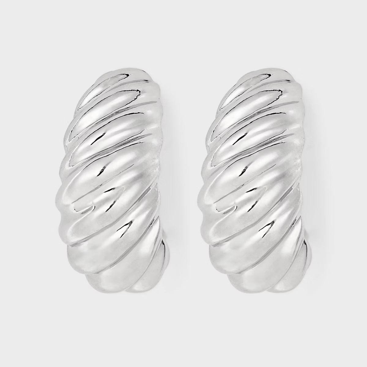 Croissant Textured Hoop Earrings - Universal Thread™ Silver | Target