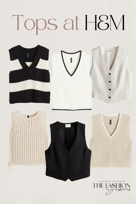 Tops at H&M 

Fashion | Tops | Sweater vest | sweater tank top | neutral tops | H&M | Tracy | The Fashion Sessions 

#LTKover40 #LTKstyletip #LTKworkwear