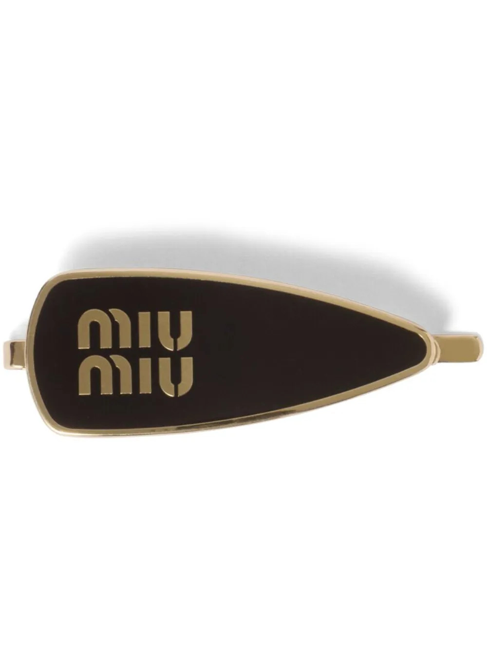 Miu Miu engraved-logo Enamel Hair Clip | Black | FARFETCH UK | Farfetch Global