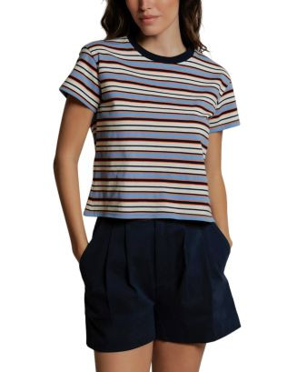 perfectwhitetee Dawn Striped Cotton Blend Tee | Bloomingdale's Women | Bloomingdale's (US)