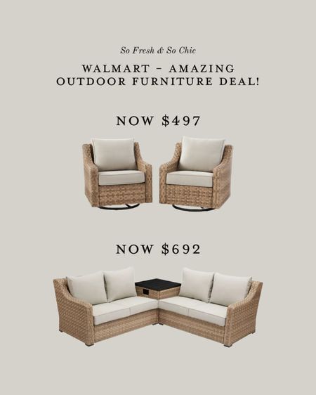 Amazing outdoor furniture deal!
-
Walmart - minimalist patio set - wicker patio furniture - patio chair set - patio sectional seating - outdoor throw pillow clearance - outdoor flash sale - outdoor décor clearance- affordable outdoor furniture 

#LTKsalealert #LTKhome