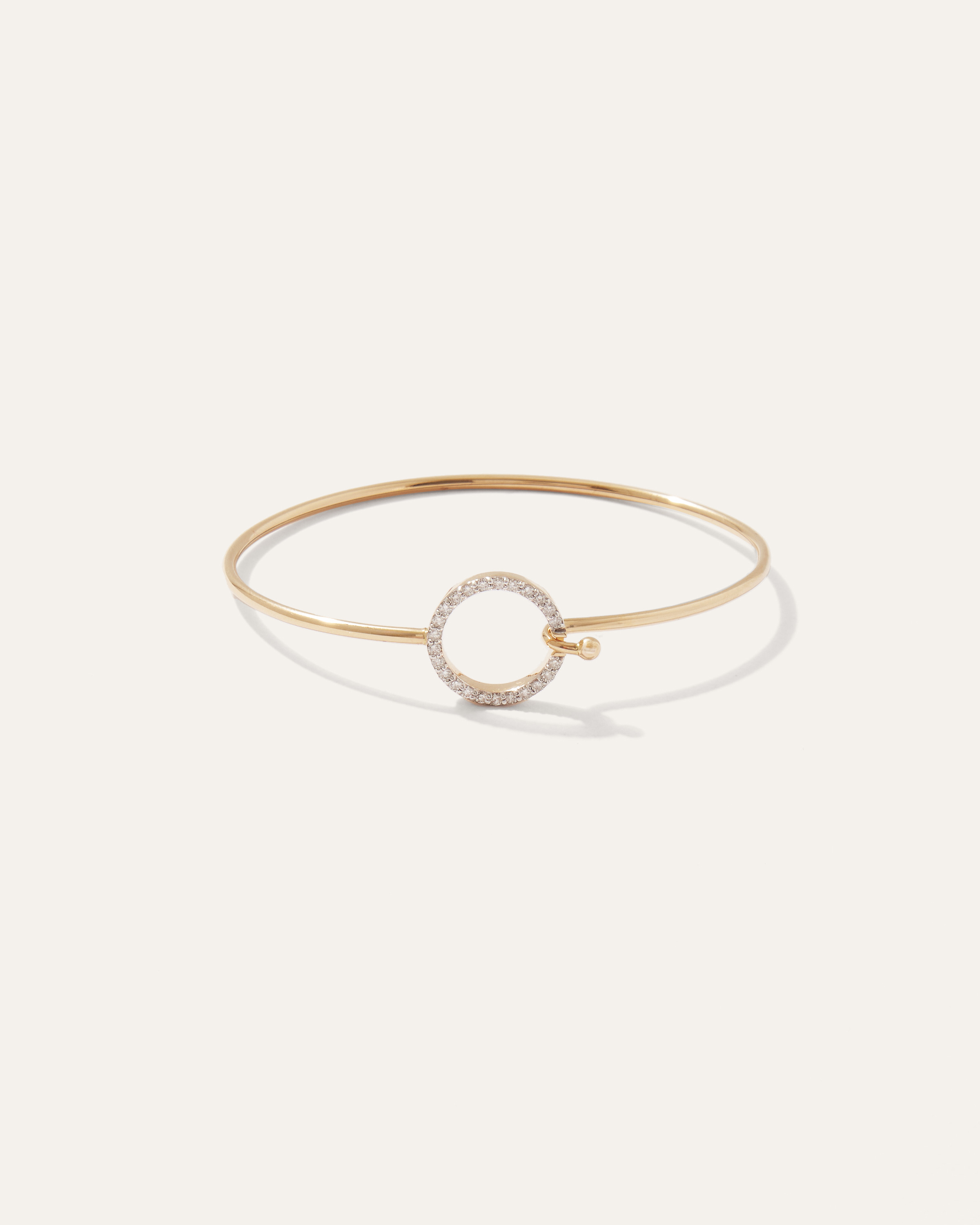 14K Gold Diamond Circle Bangle Bracelet | Quince
