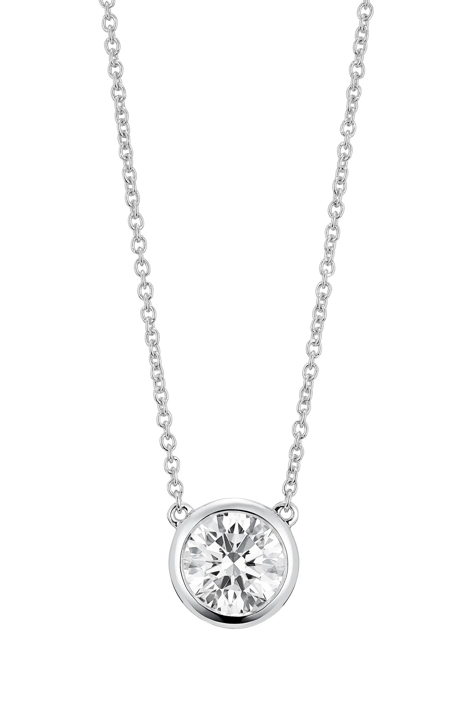LIGHTBOX 1-Carat Bezel Lab-Grown Diamond Solitaire Pendant Necklace | Nordstrom | Nordstrom