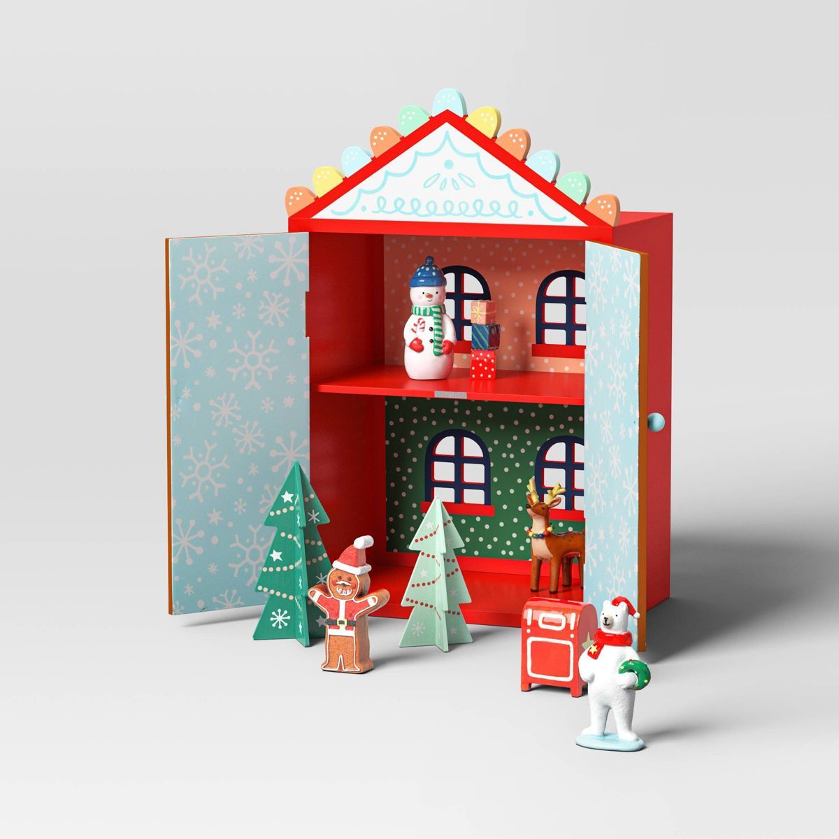 9pc Wood Gingerbread House Christmas Figurine Set - Wondershop™ Brown | Target