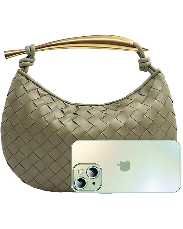 Bisadon Woven Leather Handbags Fashion Dumpling Bag Evening Bag for Women Hobo Bag Knotted Clutch... | Amazon (US)
