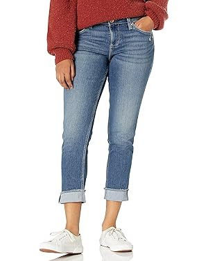 Riders by Lee Indigo Women's Fringe Cuff Boyfriend Jean | Amazon (US)