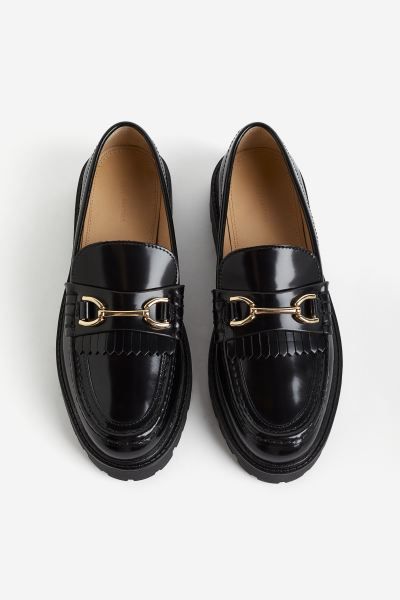 Chunky Leather Loafers - Black - Ladies | H&M US | H&M (US + CA)