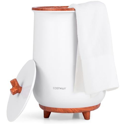 COSTWAY Bucket Style Towel Warmer, 23L Towel Warmer with 4 Heating Time & 3 Heating Temperature, Overheat Protection System, Fragrant Disc Holder, Towel Warmer for Bathroom, Hot Tub, Spa (Coffee) | Amazon (US)