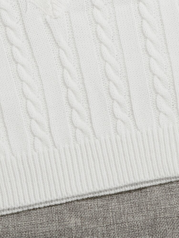 Cable Knit V-neck Sweater Vest | SHEIN