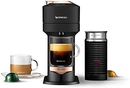 Nespresso Vertuo Next Coffee and Espresso Maker by De'Longhi, Deluxe Matte Black Rose Gold with A... | Amazon (US)