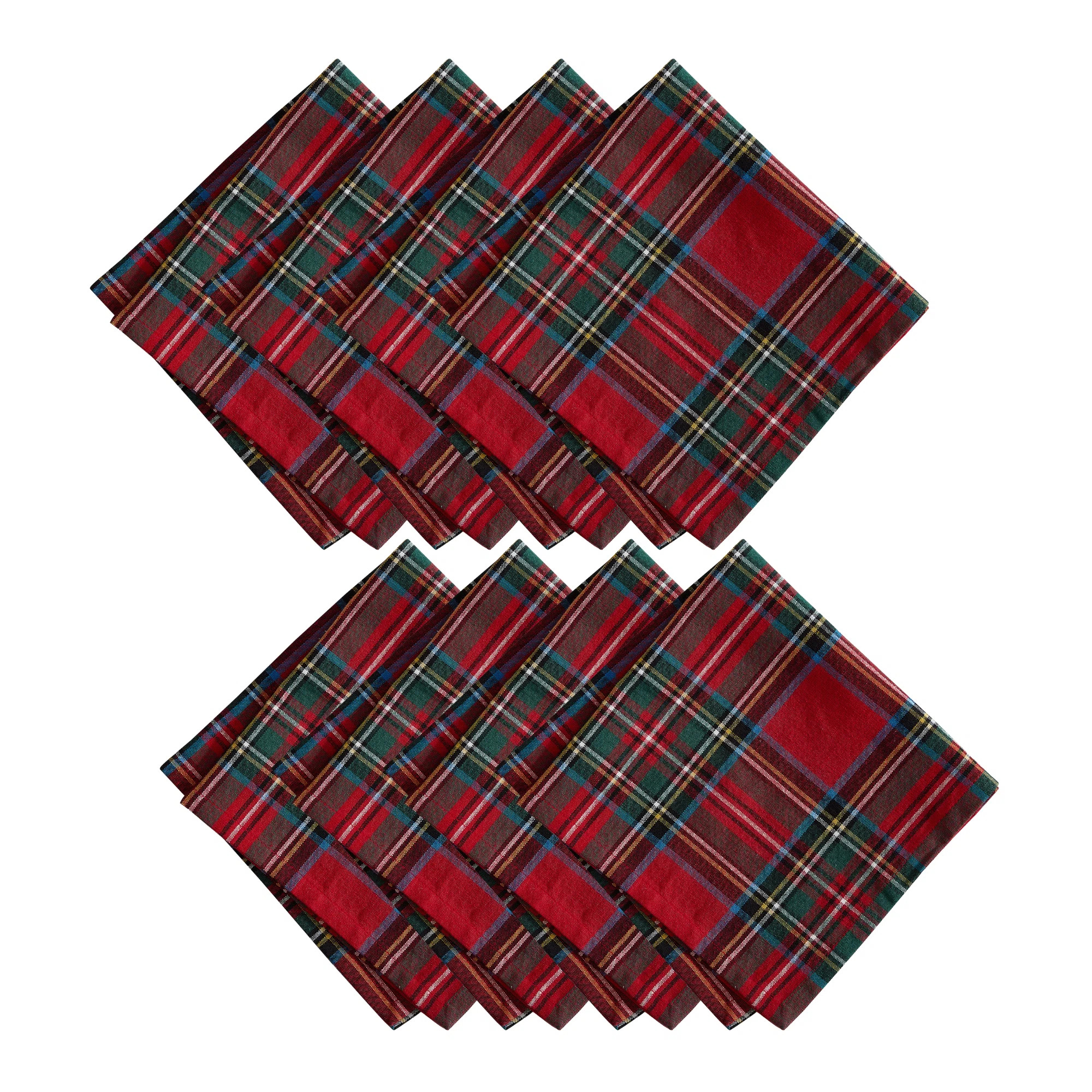 Kayleigha Holiday Plaid Christmas/Winter Cotton Dinner Napkins, 17"x17" (Set of 8) | Wayfair North America
