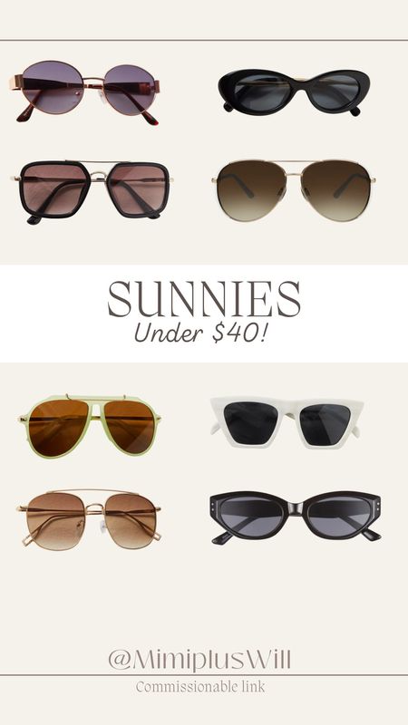 Sunglasses perfect for summer under $40! 

Sunnies | sunglasses | vacation | accessories 
Follow @mimipluswill for more! 

#LTKFindsUnder50 #LTKStyleTip #LTKSwim