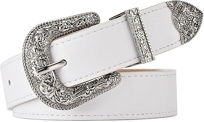 Western Belt for Women Men Cowboys Cowgirls Carving Buckles Belts for Jeans Pants | Amazon (US)