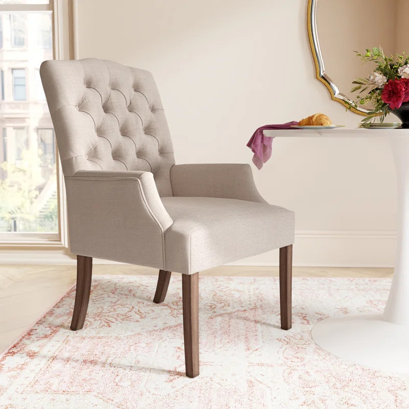 Lila Tufted Linen Upholstered Arm Chair | Wayfair North America