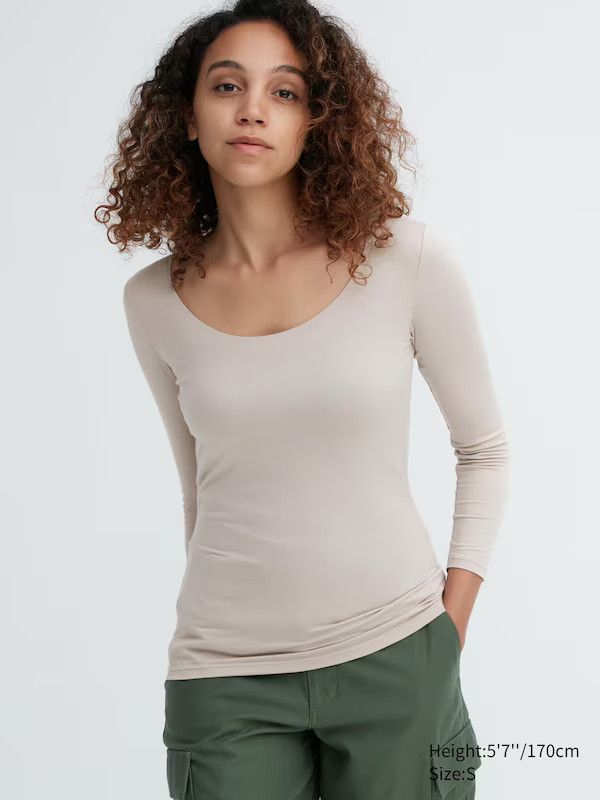 HEATTECH Scoop Neck Long-Sleeve T-Shirt | UNIQLO (US)