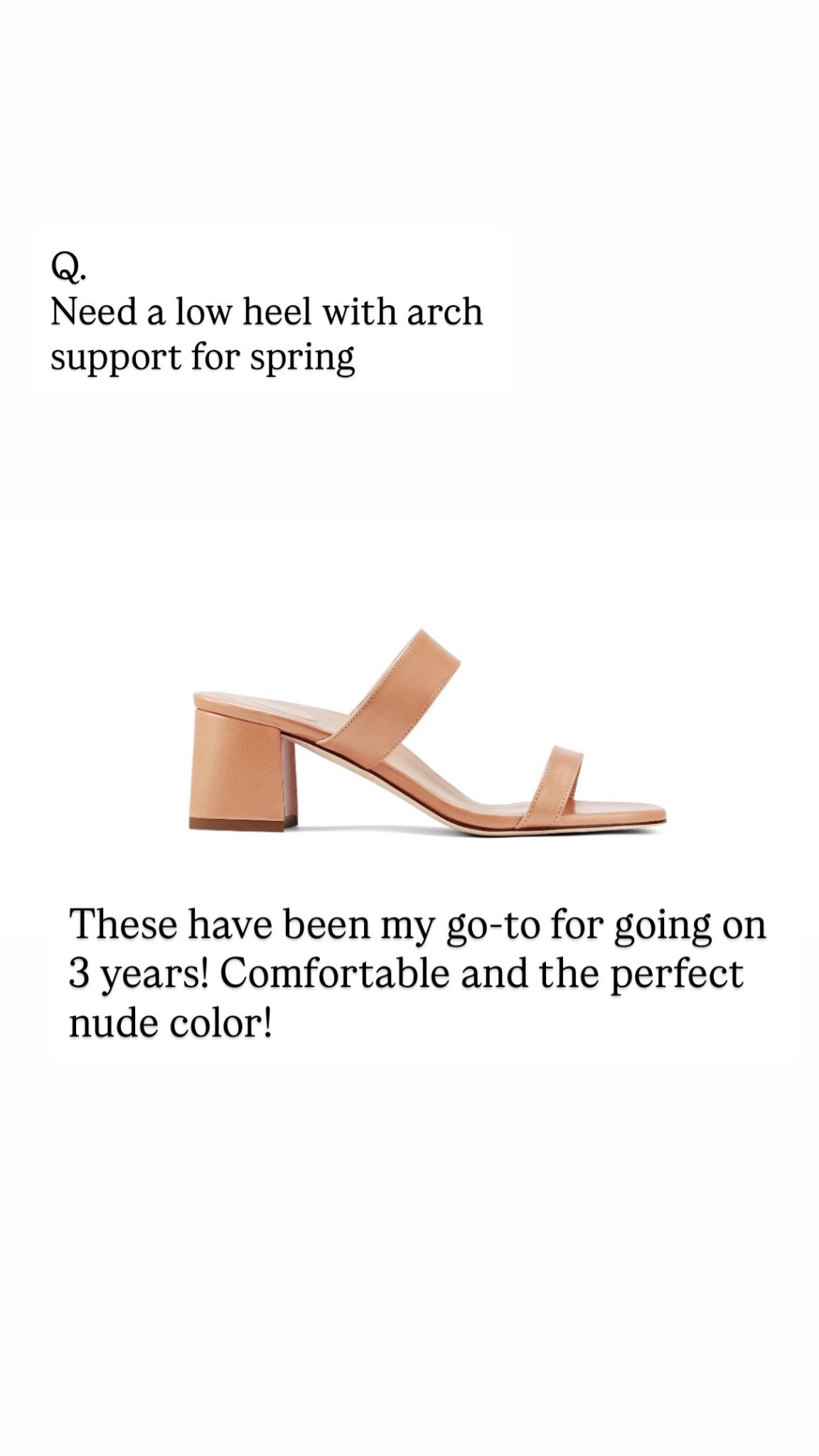 Low heel with arch support, nude color is sold out, gold is available which I have and love! My favorite for 3 years now. Discount Code Tammy15 


#LTKootd #LTKOver40