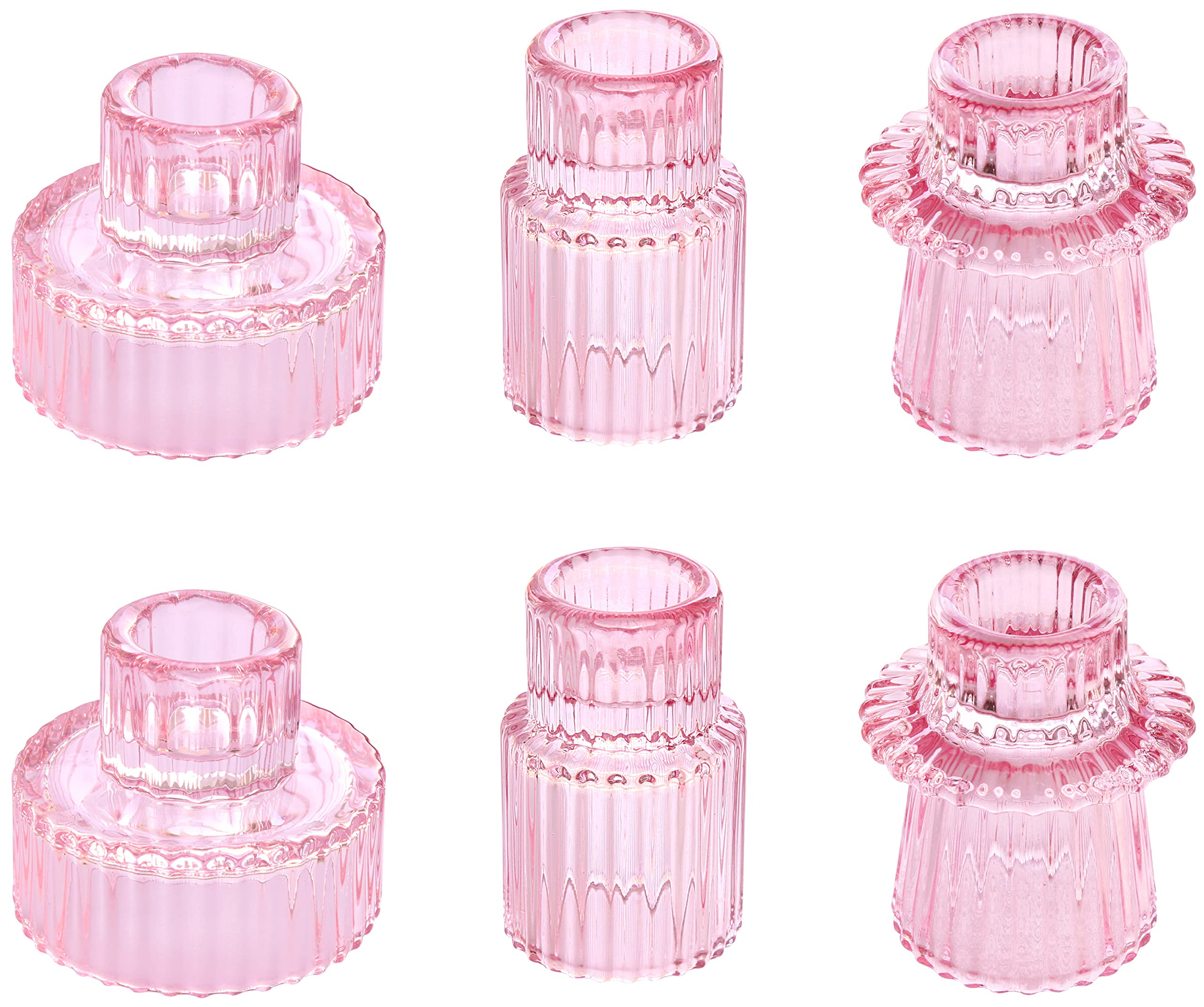 Vixdonos Taper Glass Candlestick Holders Tealight Candle Holders for Table Centerpieces, Wedding ... | Amazon (US)