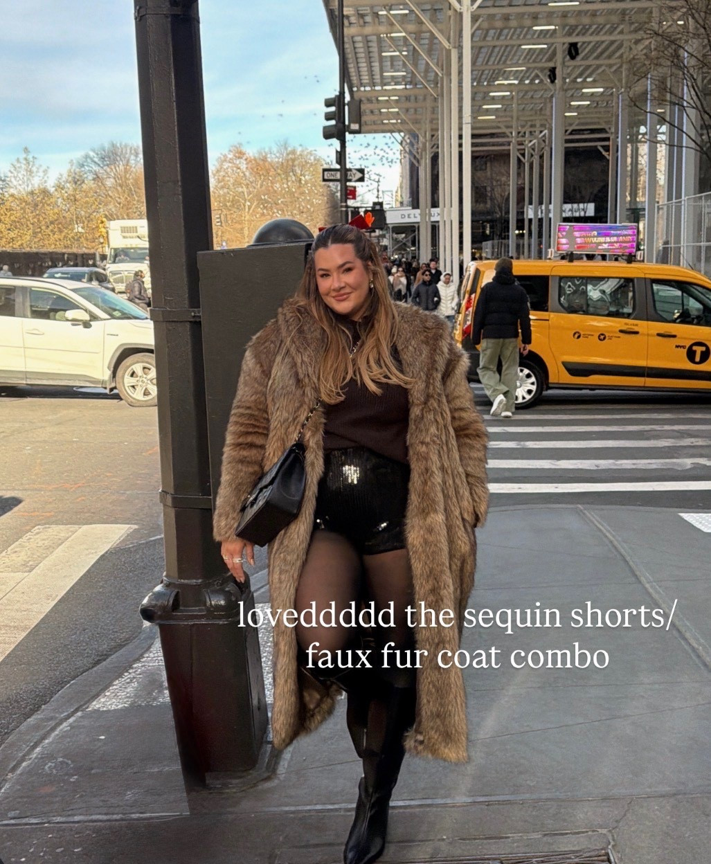 My favorite outfits of 2025 - loved this sequin shorts & fur coat combo 🤎

#LTKSeasonal #LTKMidsize #LTKHoliday