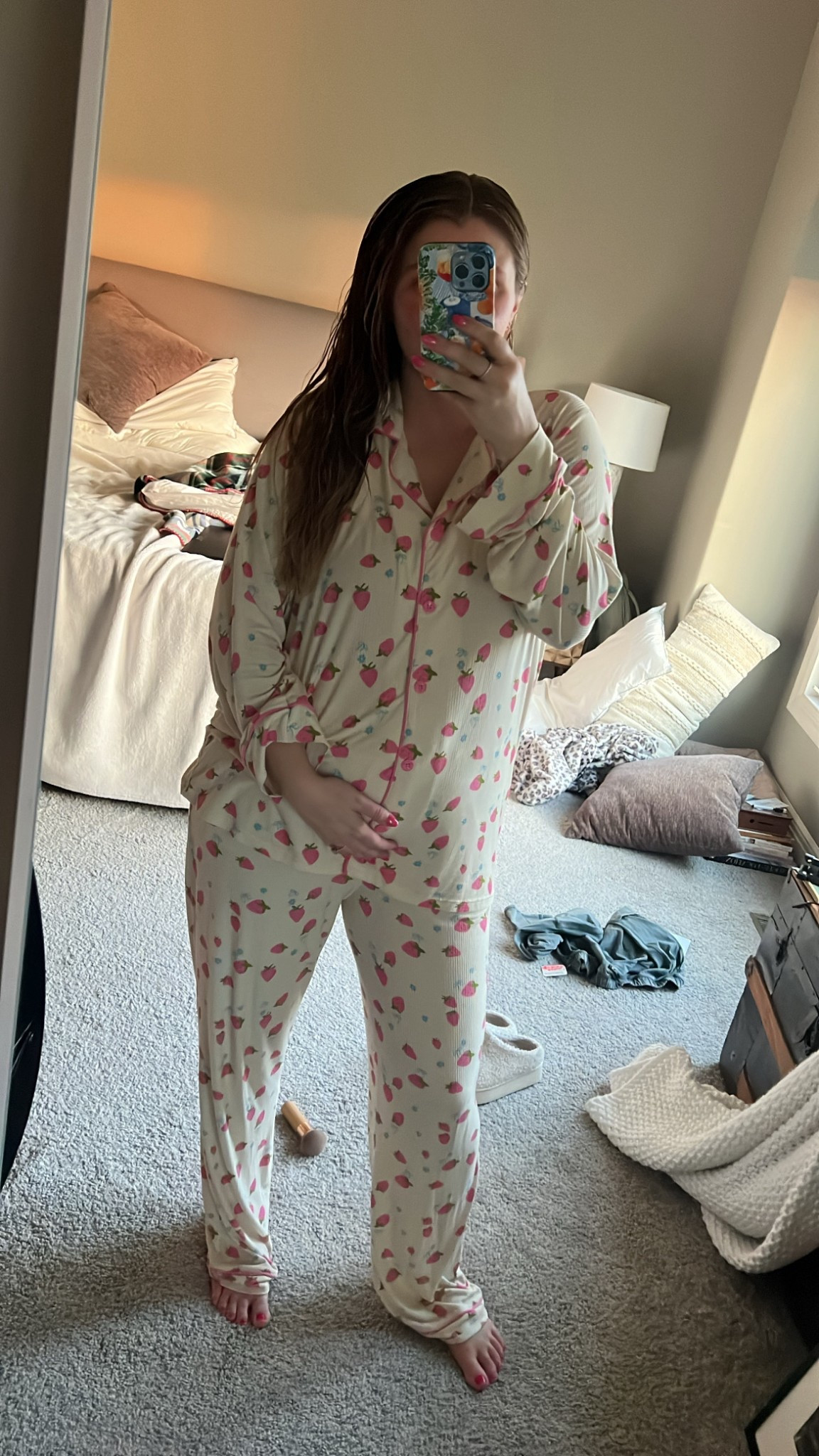 These jams are back in stock!! And there’s a robe option too that I put on my baby sprinkle registry 😍 love love love the strawberries 🍓 they are oversized so get your true size for the coziest fit. Tons of options to match your girl littles too!

#LTKStyleTip #LTKBump #LTKFindsUnder100