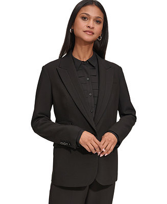 Karl Lagerfeld Women's Notched Lapel One Button Blazer | Macy's
