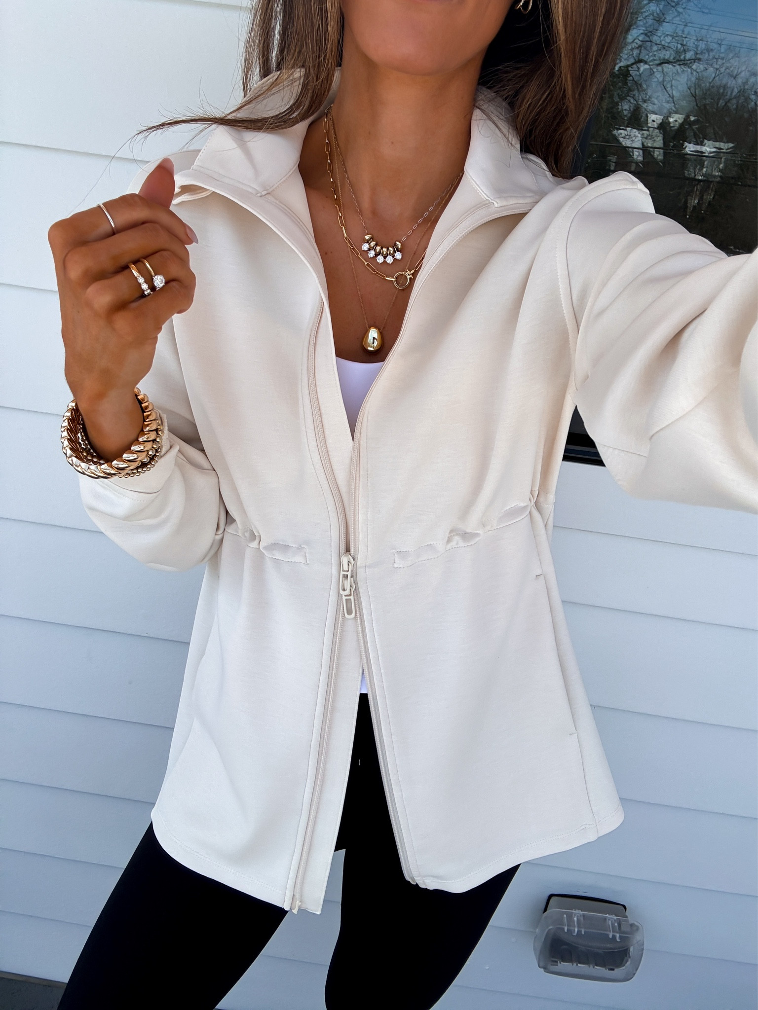 Wearing a xsmall jacket and xsmall leggings 

Activewear , athleisure, athleisure outfit, amazon activewear, amazon basics , amazon finds, amazon outfits, amazon leggings 

#LTKfitnessgoals #LTKActive #LTKmomlife