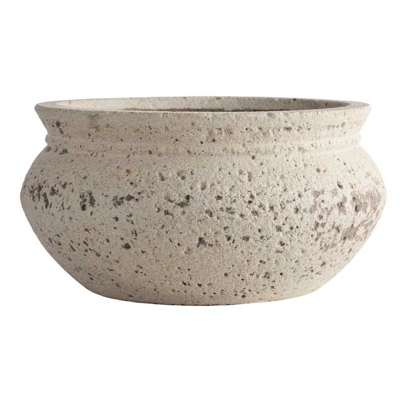 Kennedy White Bowl Outdoor Planter, Medium | At Home