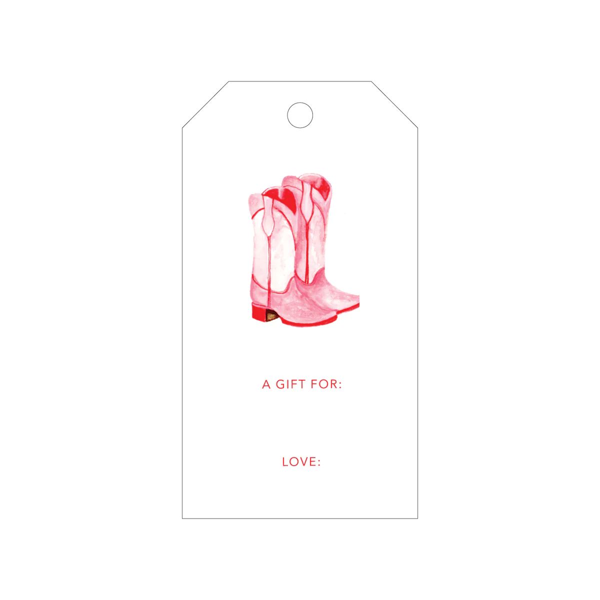 Pink Cowgirl Boots Gift Tags | Britt +Beks