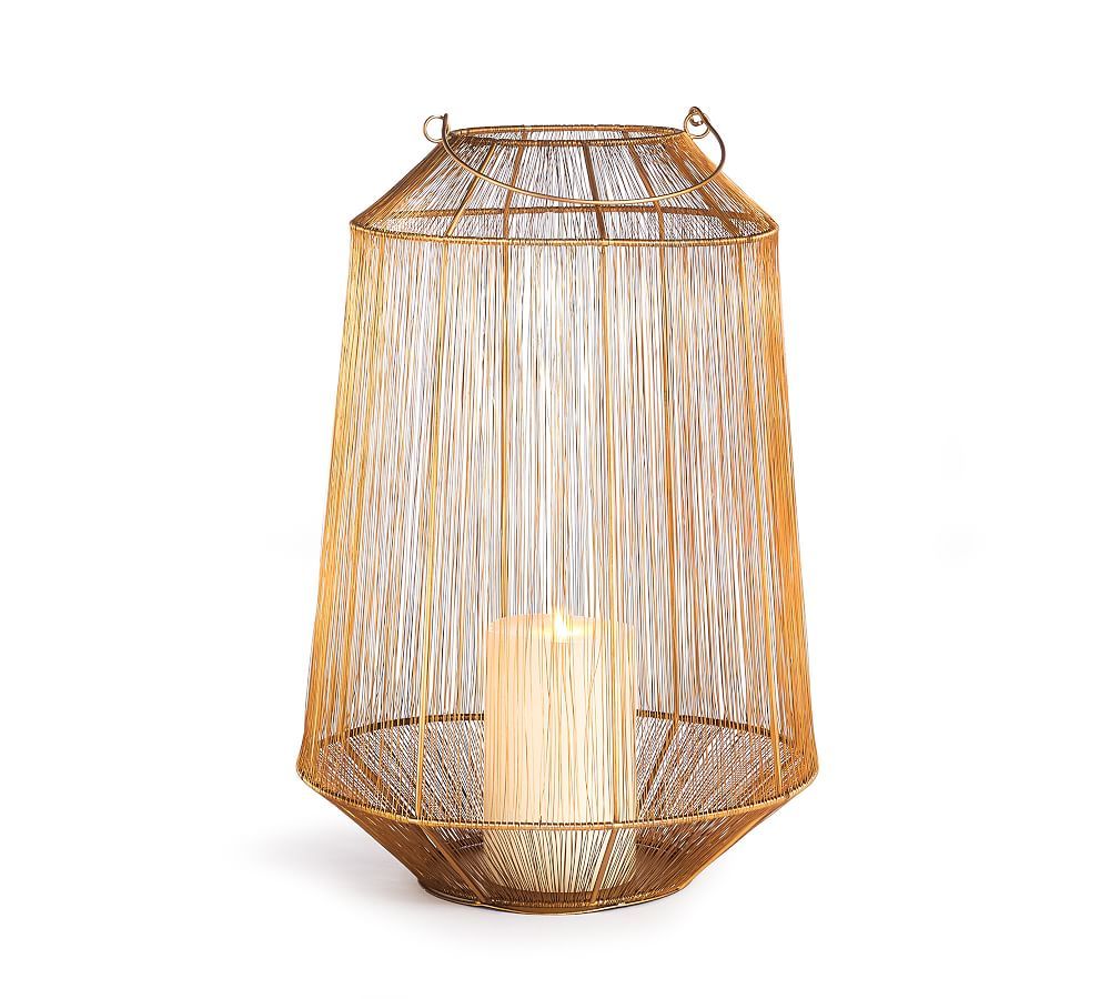 Greta Antique Brass Lantern | Pottery Barn (US)