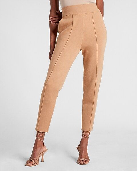 High Waisted Seamed Sweater Carrot Ankle Pant | Express