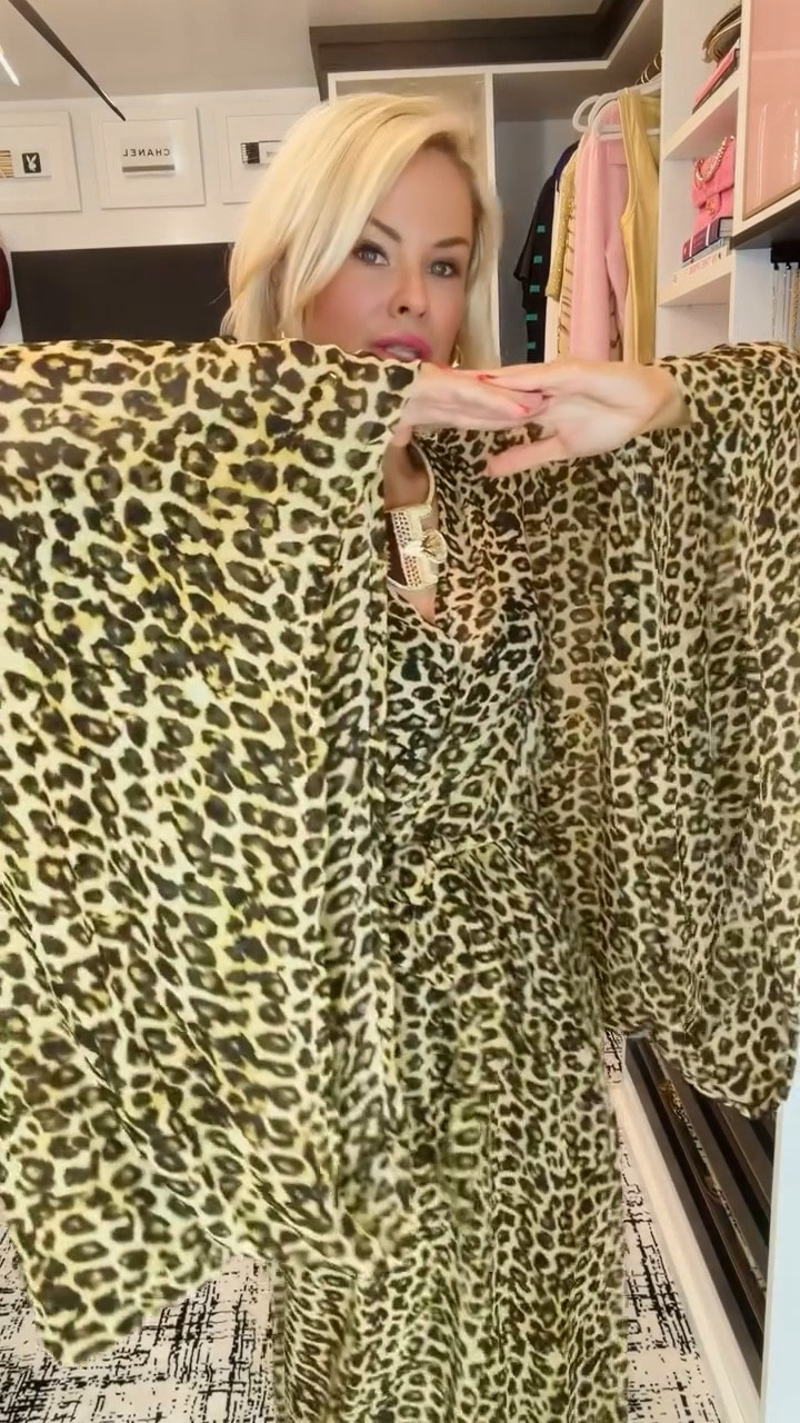 OSFM leopard kaftan for THE WIN 🐆! Comment YES for links (available on #teggyfrench) 💫