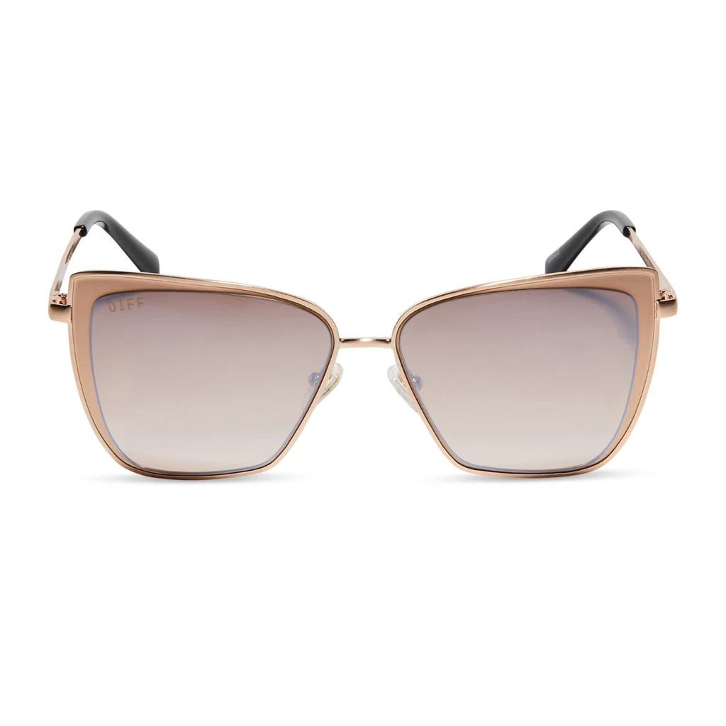 GRACE - GOLD + TAUPE ROSE MIRROR SUNGLASSES | DIFF Eyewear